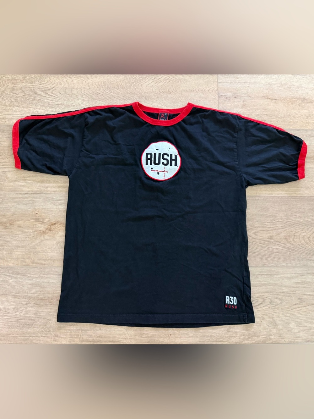 Rush R30 30th Anniversary Soccer Jersey Concert Shirt XL Black Red
